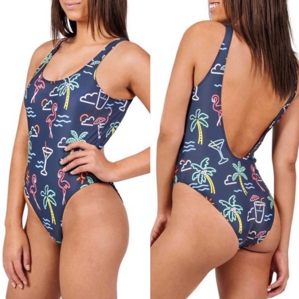 Chubbies The Electric Open Back One Piece Swimsuit
